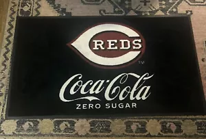 New Cincinnati Reds Coca Cola 3x5 Mat Cleated Heavy Duty Door Mat 48 Mil - Picture 1 of 4
