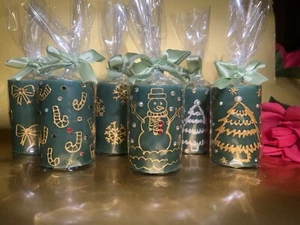 Handmade 6pc Green candles set best for Christmas gifts, party favors size 2x3 - Picture 1 of 8