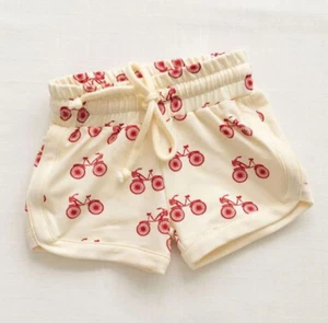 NWT Fin & Fince Terry Cloth Shorts Bicycle motif unisex Size 6/7 - Picture 1 of 3