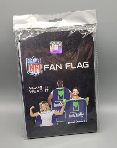 Seattle Seahawks Fan Flag Cape "Wave It Wear It" 31.5" x 47" NFL Show Hawk Pride Cover