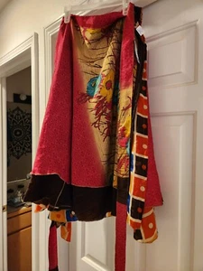 Darn Good Yarn Co. Falda envolvente de sari de seda talla libre talla grande mini boho - Imagen 1 de 4