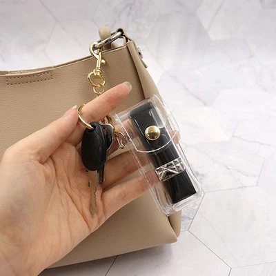 Chapstick Bolsa Llavero Transparente PVC Moda Lápiz Labial Bolsa Llaveros Accesorio Foto 1 de 4