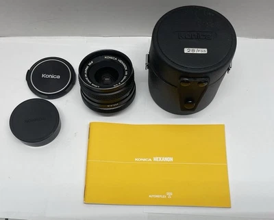 Lente KONICA Hexanon AR 28 mm f/3,5 con tapas y estuche Foto 1 de 4