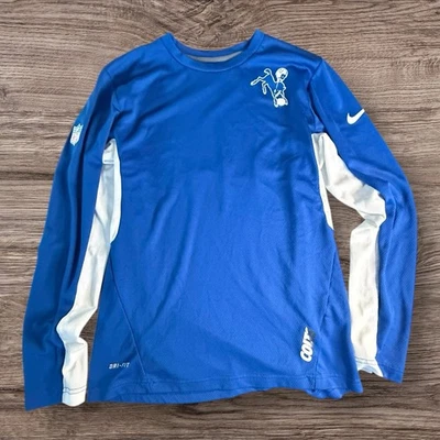 Camisa Nike Colts Juvenil Mediana Dri-Fit Manga Larga Azul Blanco NFL Foto 1 de 4