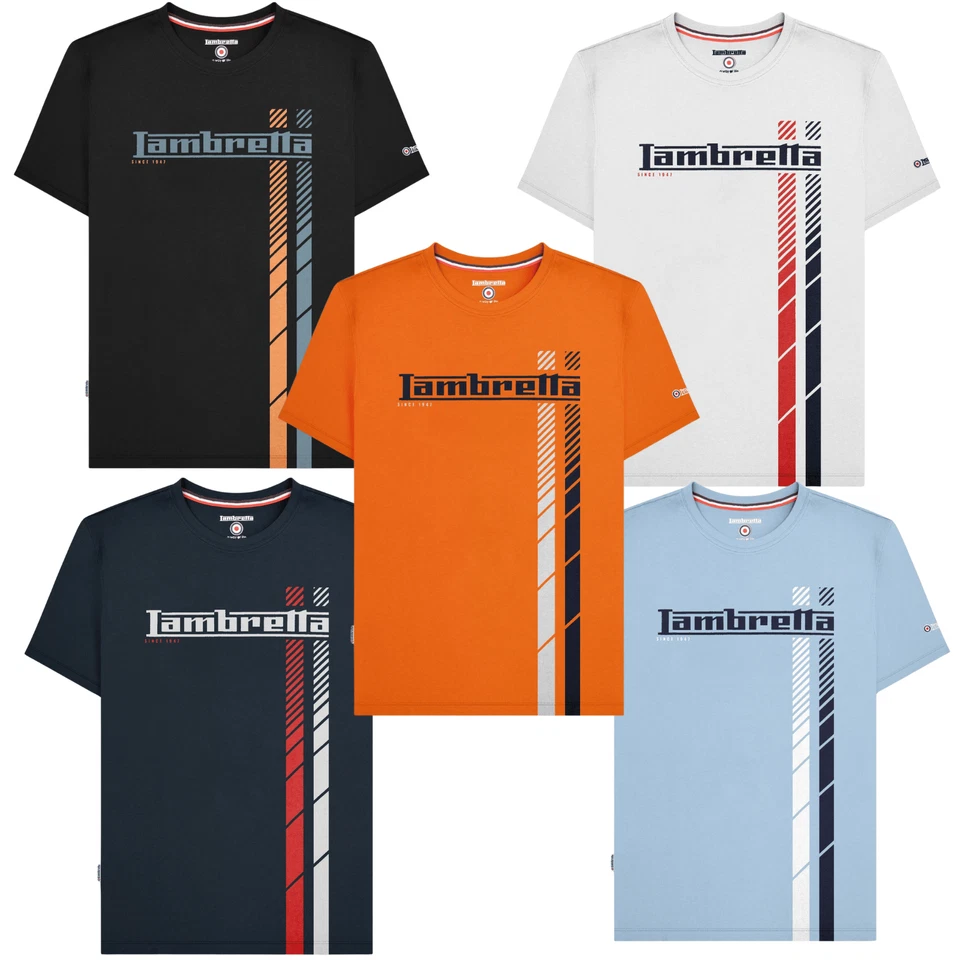 Camiseta manga corta Lambretta Fade Racing a rayas para hombre Foto 1 de 1
