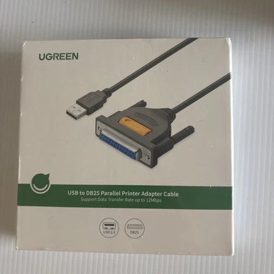 UGREEN USB to DB25 Parallel Printer Cable Adapter  20224 6 Ft - Image 1 of 2