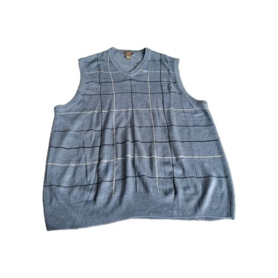 Chaleco Suéter Dockers XXL Azul Gris Blanco Rayas Cuello Preppy Academia Golf Y2K  Foto 1 de 4