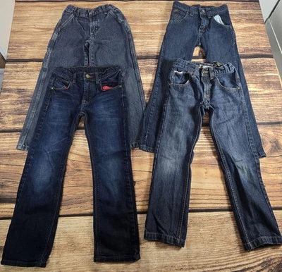 (Lote de 4) Pantalones de mezclilla Wrangler para niños varias tallas medidas en fotos pre-owne Foto 1 de 4