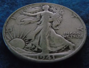 1941-S 1941S WALKING LIBERTY 90% SILVER HALF DOLLAR 50C Cent Fifty 1/2 - Picture 1 of 6
