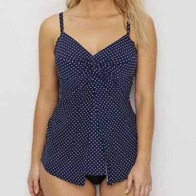 Traje de baño Tankini Miraclesuit Pin Point Love Knot azul medianoche talla 8 Nuevo con etiquetas Foto 1 de 4