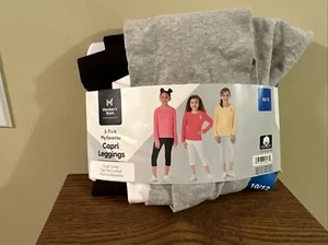 Member's Mark Girl's 3-Pack My Favorite Tough Cotton Capri Leggings Size 10/12 - Picture 1 of 2