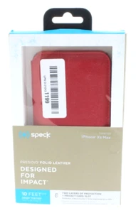 Speck Presidio Folio Leather Case for iPhone Xs Max Red - Picture 1 of 5
