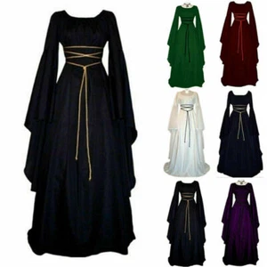 Womens Victorian Renaissance Medieval Witch Fancy Dress Party Cosplay Costume - Picture 1 of 18