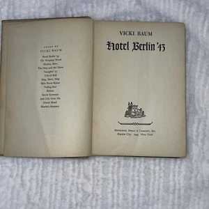 1944 Hotel Berlin '43 by Vicki Baum Hardcover 1st edition - Bild 1 von 9