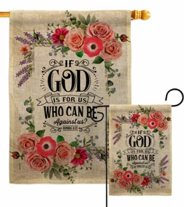 Wenn Gott für uns ist Buralp Gartenfahne Bibelverse Deko Hof Haus Banner - Bild 1 von 19