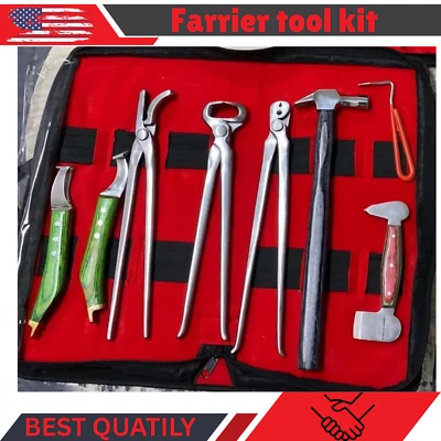 Professional Heavy Duty Farrier Tool Kit Hoof Nipper Clincher Rasp Horse Care - Image 1 of 3