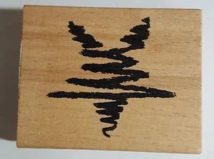 Wood Mount Craft  RUBBER STAMP SCRIBBLE Star Background Stamp  - Picture 1 of 3