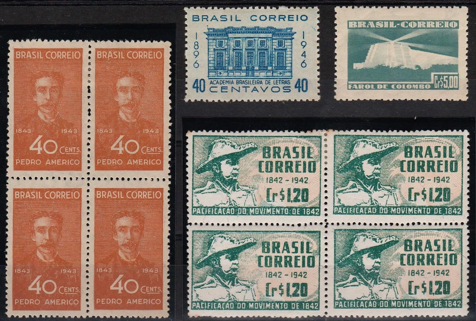 BRAZIL 1943 Lot of old stamps - MH block of stamps - Image 1 of 1