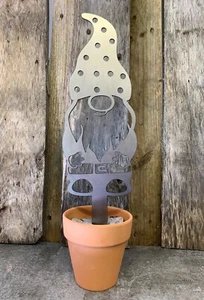 GNOMO SPOT SOMBRERO MACETA MACETA JARDÍN ESTACA ACERO ESPIGA DECORACIÓN REGALO - Imagen 1 de 3