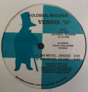 Vennie "D" Vinyl $55 Hotel Rare VHTF Sealed Vtg 1987 Kolossal Hip Hop Rap MD  - Picture 1 of 9