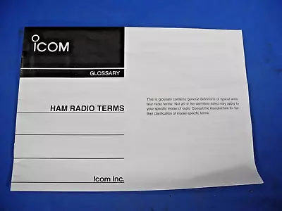 Icom Glossary of Ham Radio Terms 2002 Manual Book (Free Shipping!) - Image 1 of 4