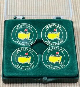 Masters Golf  Set of 4 Black Ball Markers Augusta National New in Box