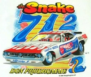 NHRA DON THE SNAKE PRUDHOMME Snake & Mongoose HOT WHEELS '71 Cuda LARGE T Shirt - Picture 1 of 5