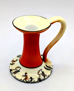 Vintage Arnart Imports Germany Hand Painted African Theme Candlestick Holder - Picture 1 of 8