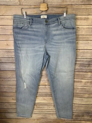 Pantalones de mezclilla ajustados holgados Lou & Grey talla 33 desgastados lavado claro  Foto 1 de 4