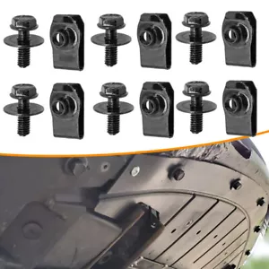 5x Pernos de carrocería de coche y clips de tuerca en U Motor bajo cubierta protector contra salpicaduras sujetador - Imagen 1 de 12
