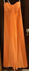 Davids Bridal Womens Orange Long Bridesmaid Dress Size 2 Drape Ruche 