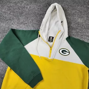 New Era NFL Team Apparel Green Bay Packers quarter-zip fleece hoodie mens large - Picture 1 of 16