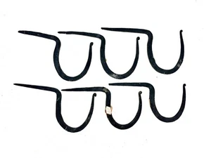 6-Pack Hand Forged Steel Nail In Hanger Hooks For Decoration Indoors Outdoors - Picture 1 of 5