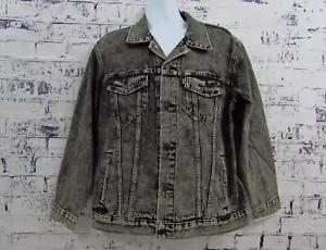 Levi’s® Relaxed-Fit Trucker Jacket Black Distressed Large A57820004 NEW! - Picture 1 of 16