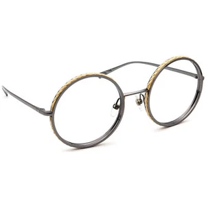 Chanel Sunglasses Frame Only 4250 c.108 Gunmetal/Beige Leather Round Italy 52mm - Picture 1 of 6
