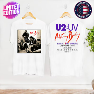 U2 Achtung Baby Live At Sphere T-shirt, U2 Band Shirt White Cotton DP478