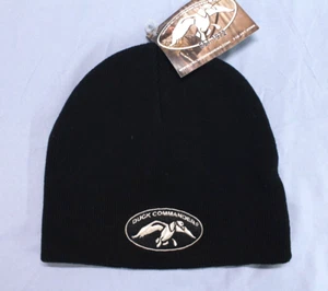 Neu mit Etikett Duck Commander/Dynasty schwarzer Pullover mit LOGO gerippter Strick BEANIE Mütze/Mütze ERWACHSENE - Bild 1 von 4