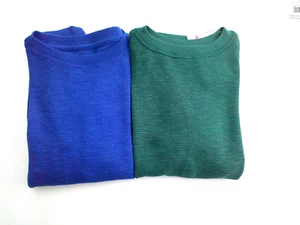 Lot of 2 Cat & Jack Kids Blue & Green Waffle Knit Long SleeveTop Sz XS (4/5) New - Picture 1 of 9