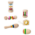  1 set of Infant Wood Rattle Toys Hand Held Sound Making Toys Educational Grip