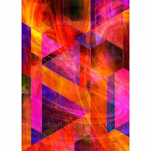 ACEO Kunstkarte Abstrakter Druck (2,5" x 3,5") Wild Fire - Signiert vom Künstler - Bild 1 von 7
