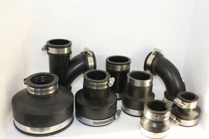 1.5 INCH RUBBER PIPE FITTINGS CONNECTORS KOI POND FILTER FISH YAMITSU - Picture 1 of 16