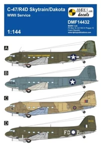 1/144 Decals: Douglas C-47 Skytrain / Dakota WW2 Service #DMF14432 : MARK1 - Picture 1 of 6