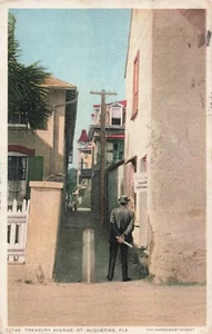 St Augustine FL Florida, Treasury Avenue, Narrowest Street, postal vintage - Imagen 1 de 2