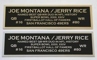 Joe Montana Jerry Rice铭牌签名球衣橄榄球头盔或照片 — 第 1/2 张图片