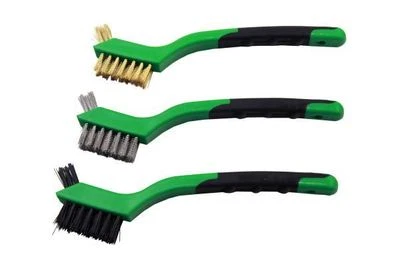 Vewerk 3pc Mini Wire Brush Set Nylon Brass Steel Brushes Cleaning 175mm  2134 - Image 1 of 2
