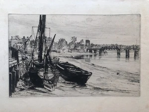 Charles Watson - Antique Etching of Chelsea - 1879 - Picture 1 of 4