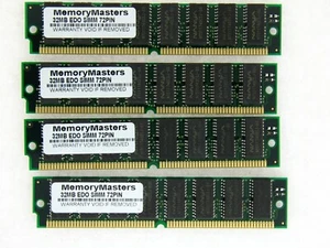 128 MB MEG 4x 32MB EDO SIMM 72 pin 60 ns 60NS NON-PARITY Memory RAM 72PIN GOLD - Picture 1 of 2