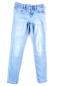 American Eagle Size 4 Super Stretch X Jegging Soft Light Wash Denim Blue Jeans - Picture 1 of 9