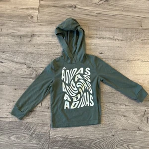 Adidas Long Sleeve Little Boys Green Size 3T Logo Warped - Picture 1 of 5