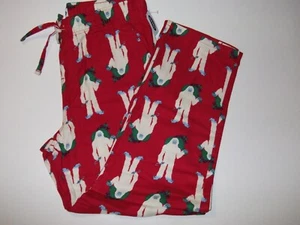 Old Navy Red Yeti Abominable Snowman Flannel Pajama Pants Sleep Lounge Men Small - Picture 1 of 2